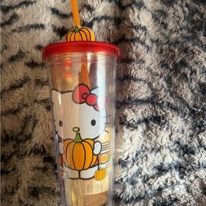 Hello Kitty Pumpkin Tumbler with Straw - Red and Orange